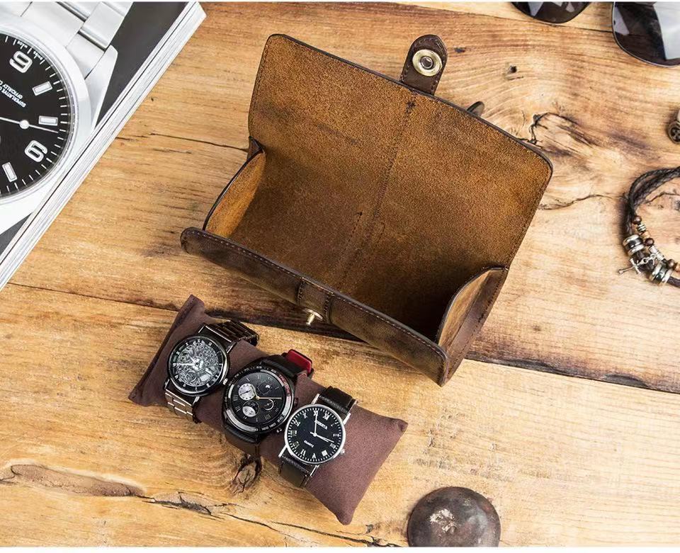 3 Pcs Leather Watch Roll